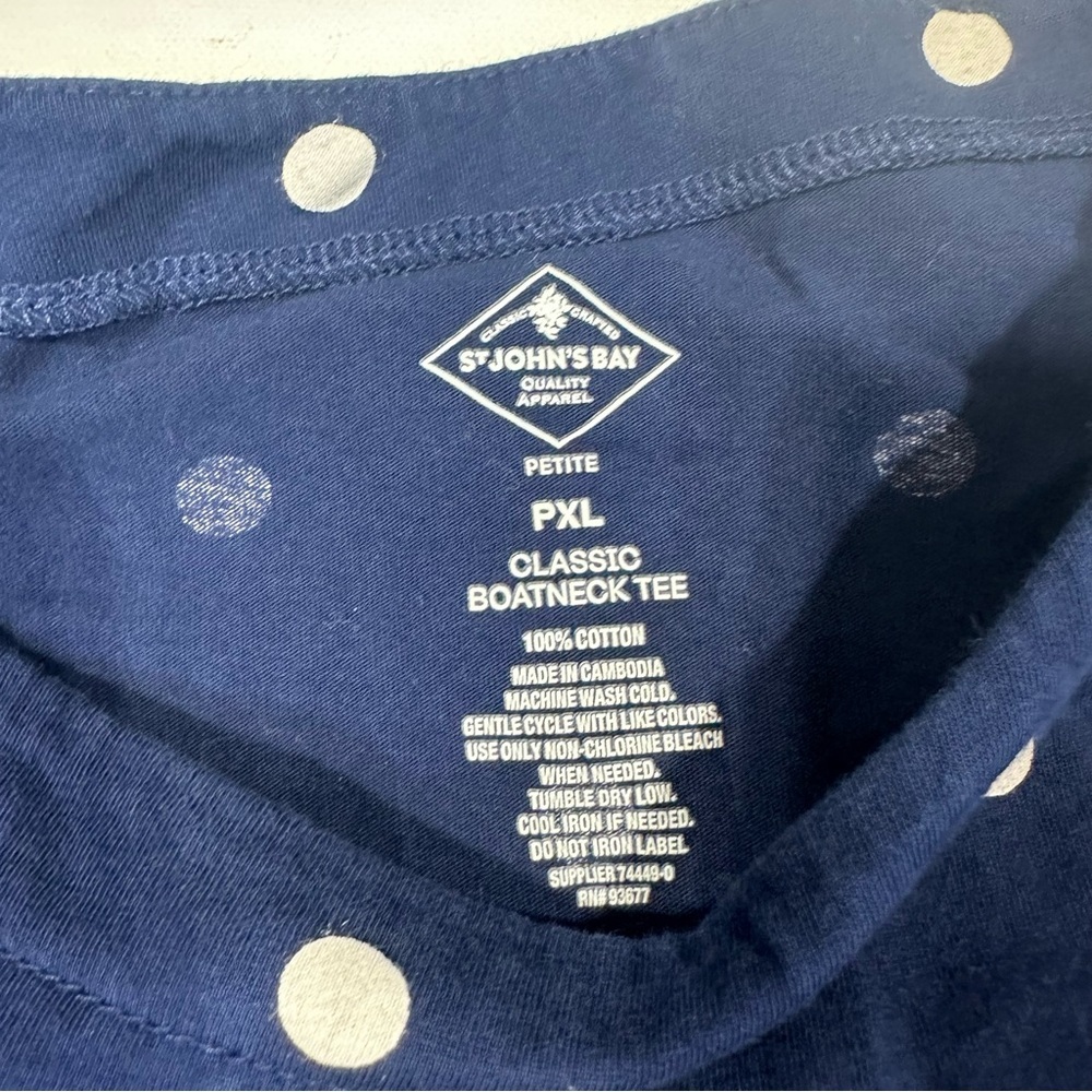 St. John’s Bay polkadot blouse size PXL - Picture 2 of 3